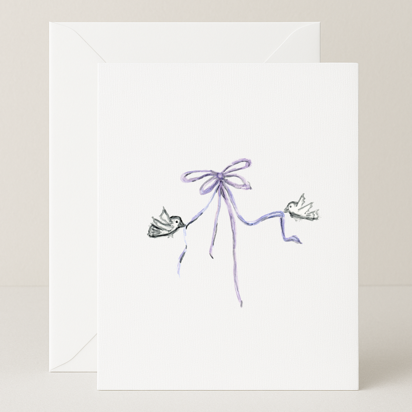 Blank Birds and Bows Card