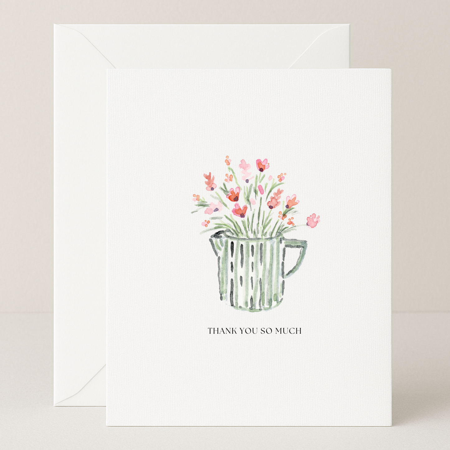 Striped Vase Thank You Card