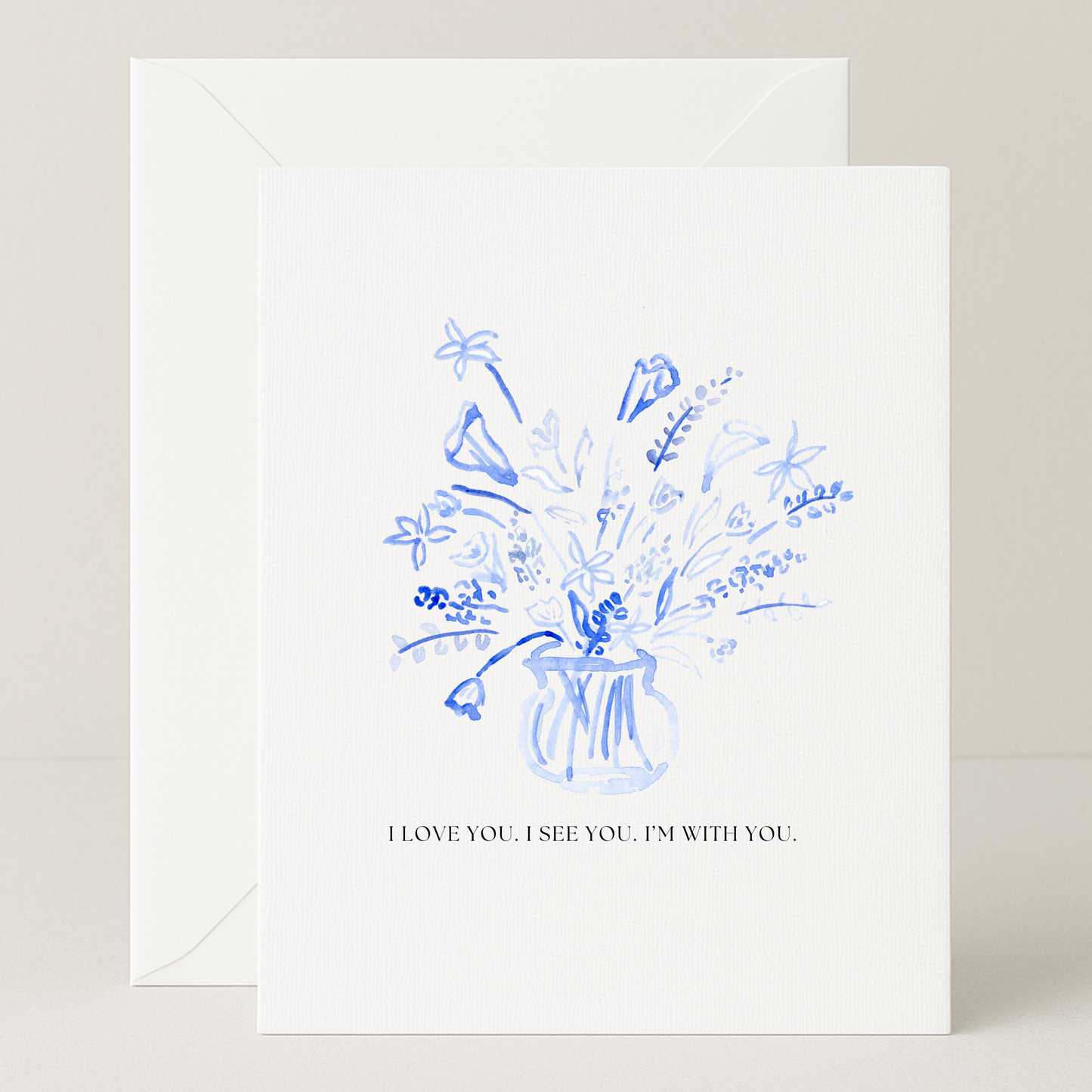 I'm with You Blue Floral Card