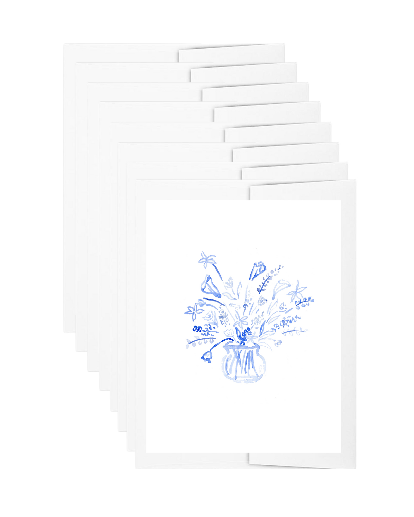 Blue Floral, 8 Count