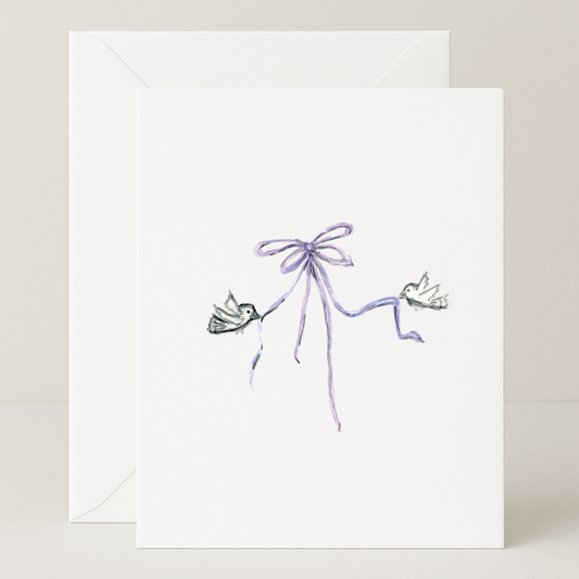 Blank Birds and Bows Card