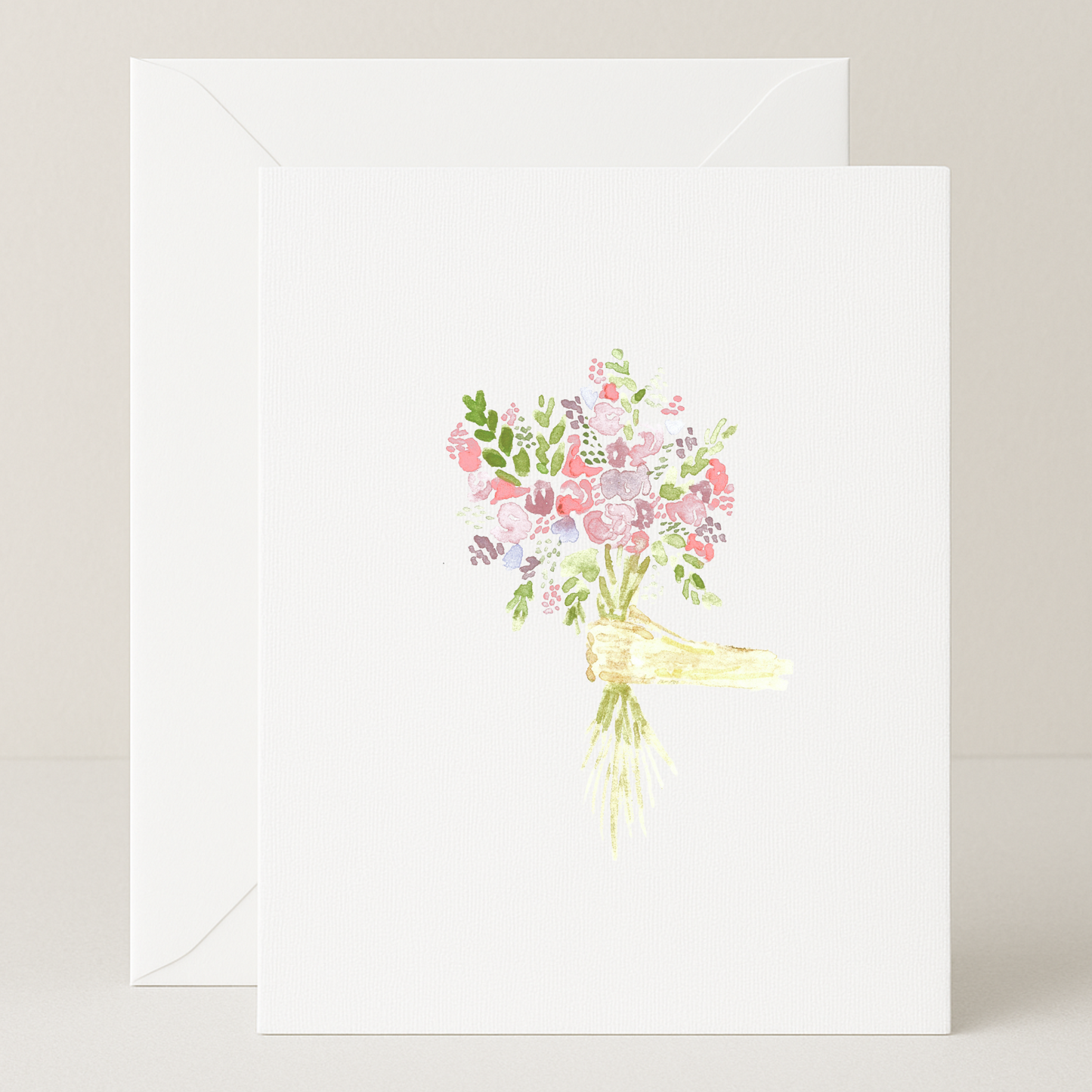 Blank Holding Flowers Card