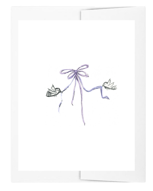 Blank Birds and Bows Card