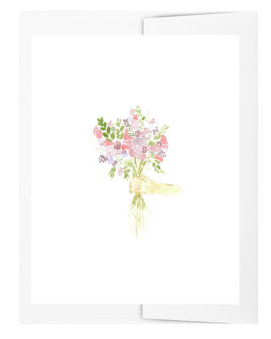 Blank Holding Flowers Card