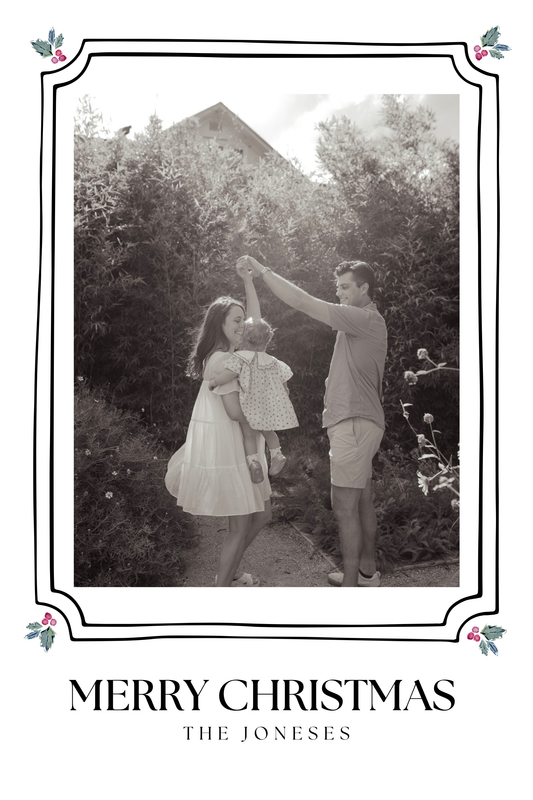 Snowberries Christmas Card Editable Template