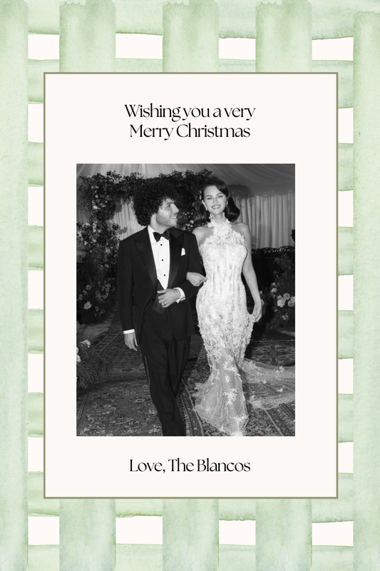 Gingham Christmas Card Editable Template