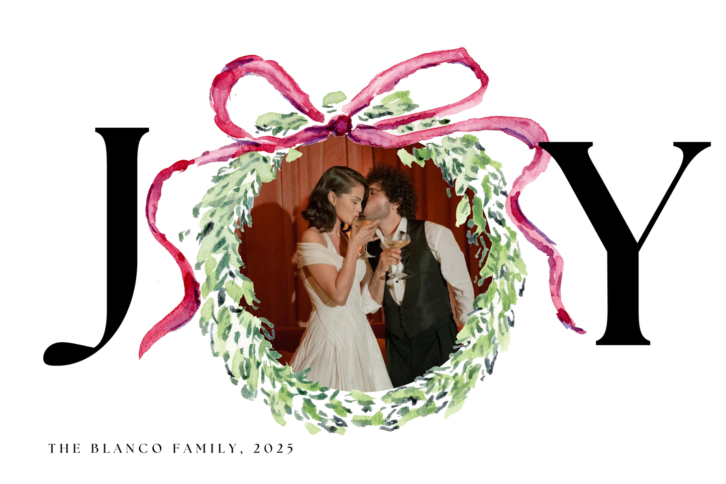 Holiday Joy Christmas Card Editable Template