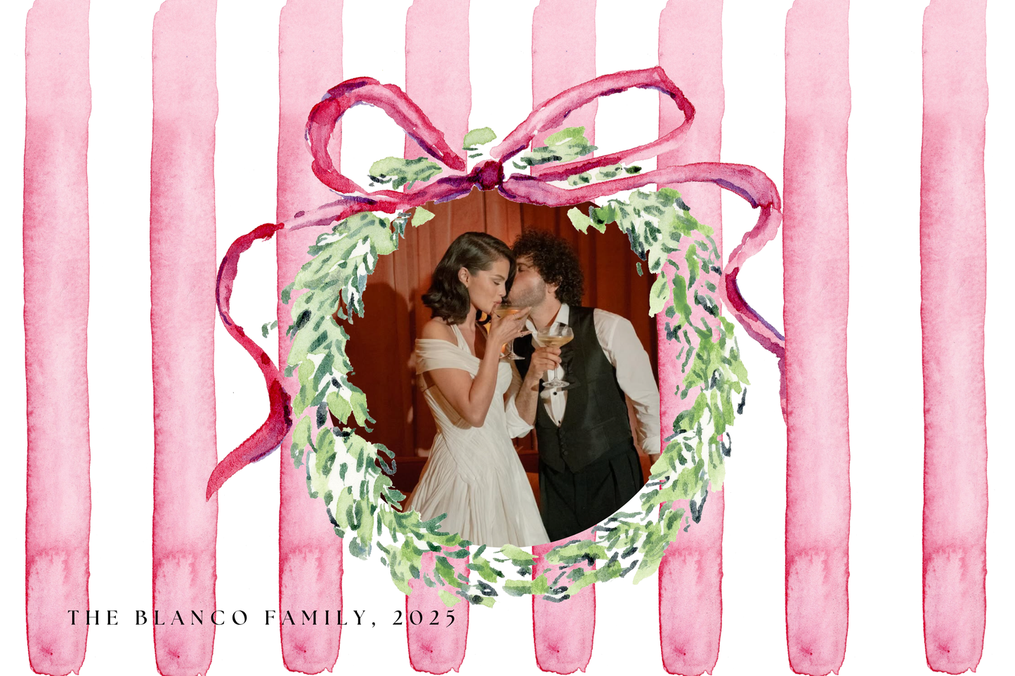 Peppermint Lane Christmas Card Editable Template