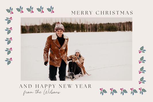 Vintage Christmas Card Editable Template