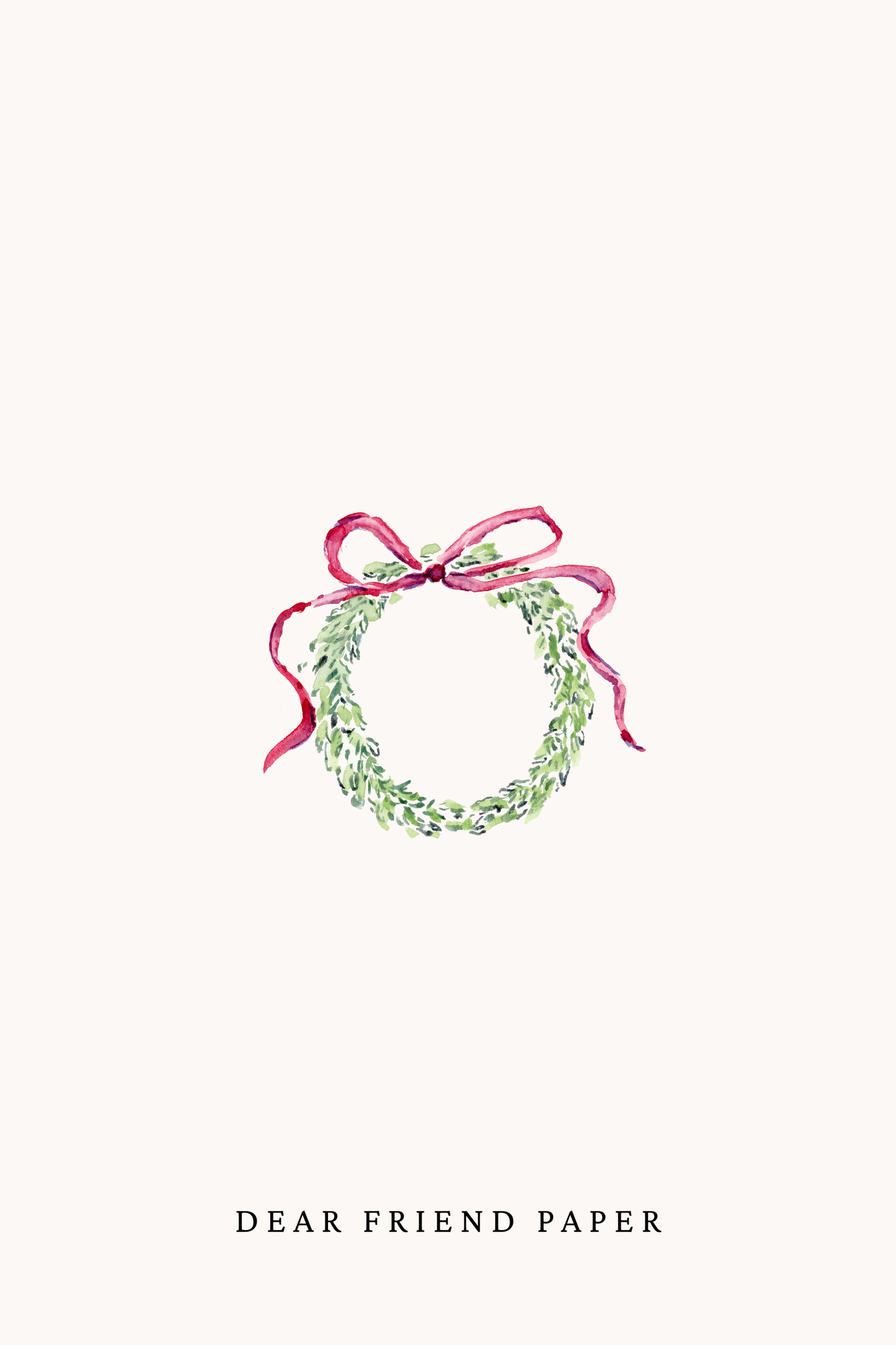 Holiday Wreath Christmas Card Editable Template