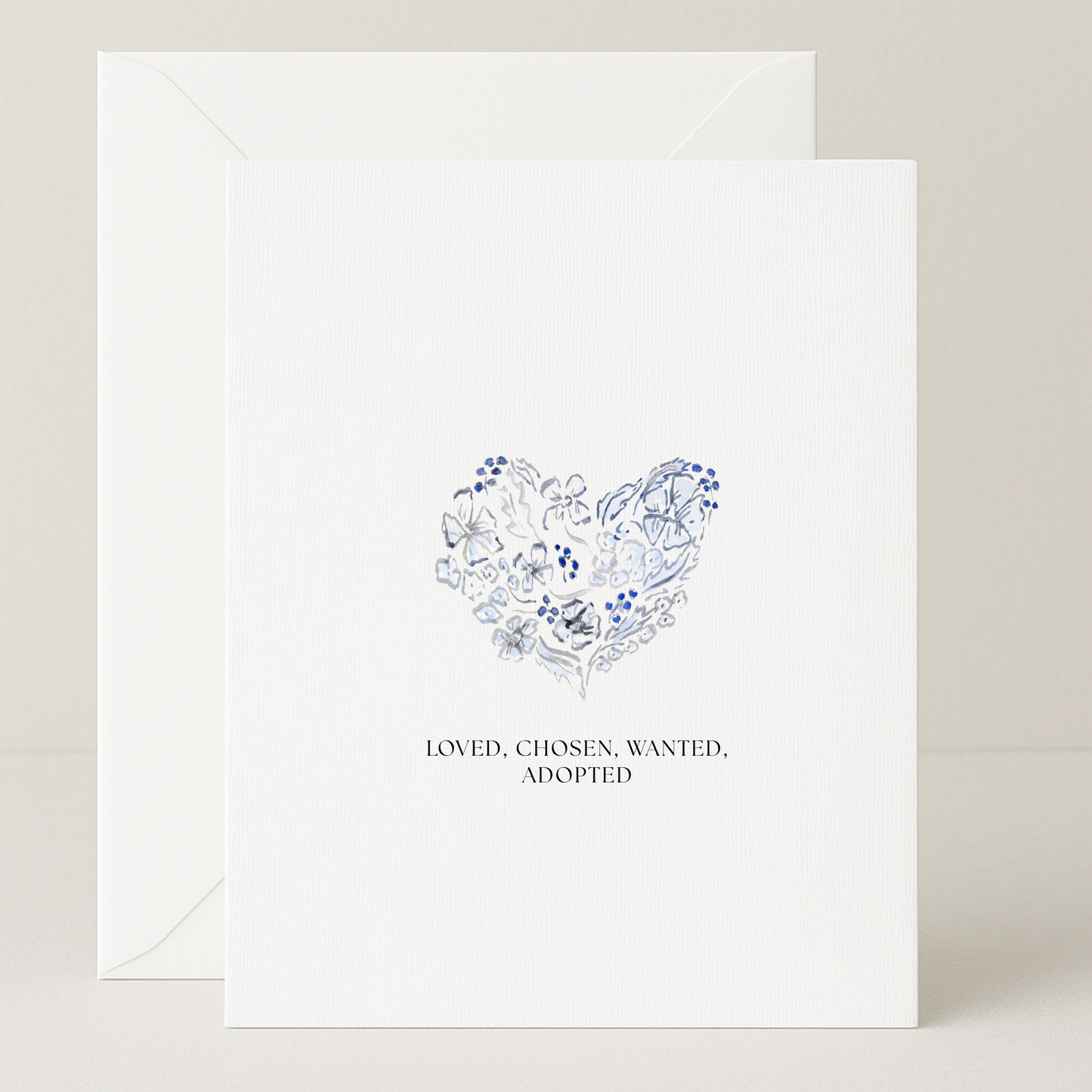 Blue Heart Adoption Card