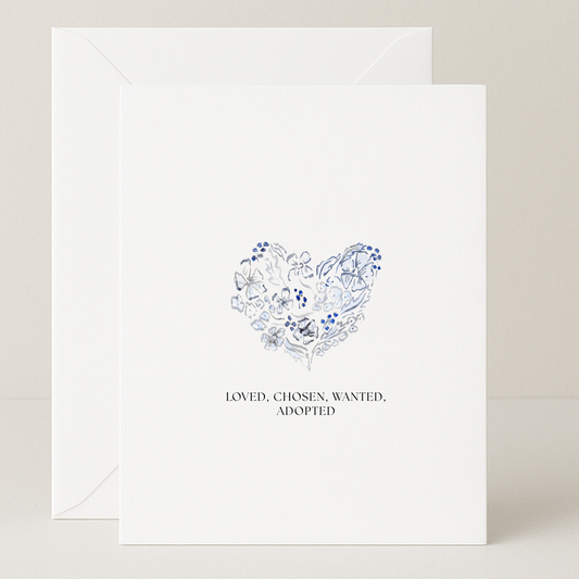 Blue Heart Adoption Card