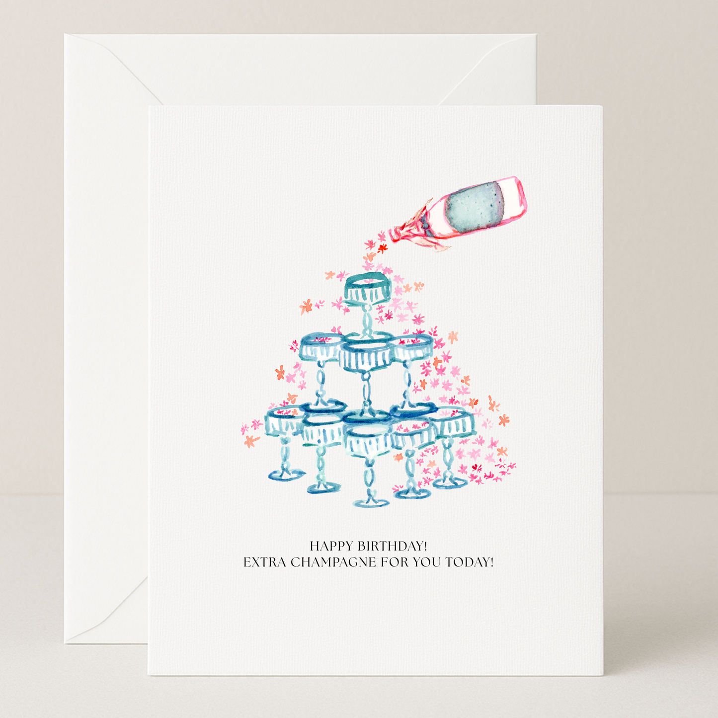 Champagne Tower Birthday Card