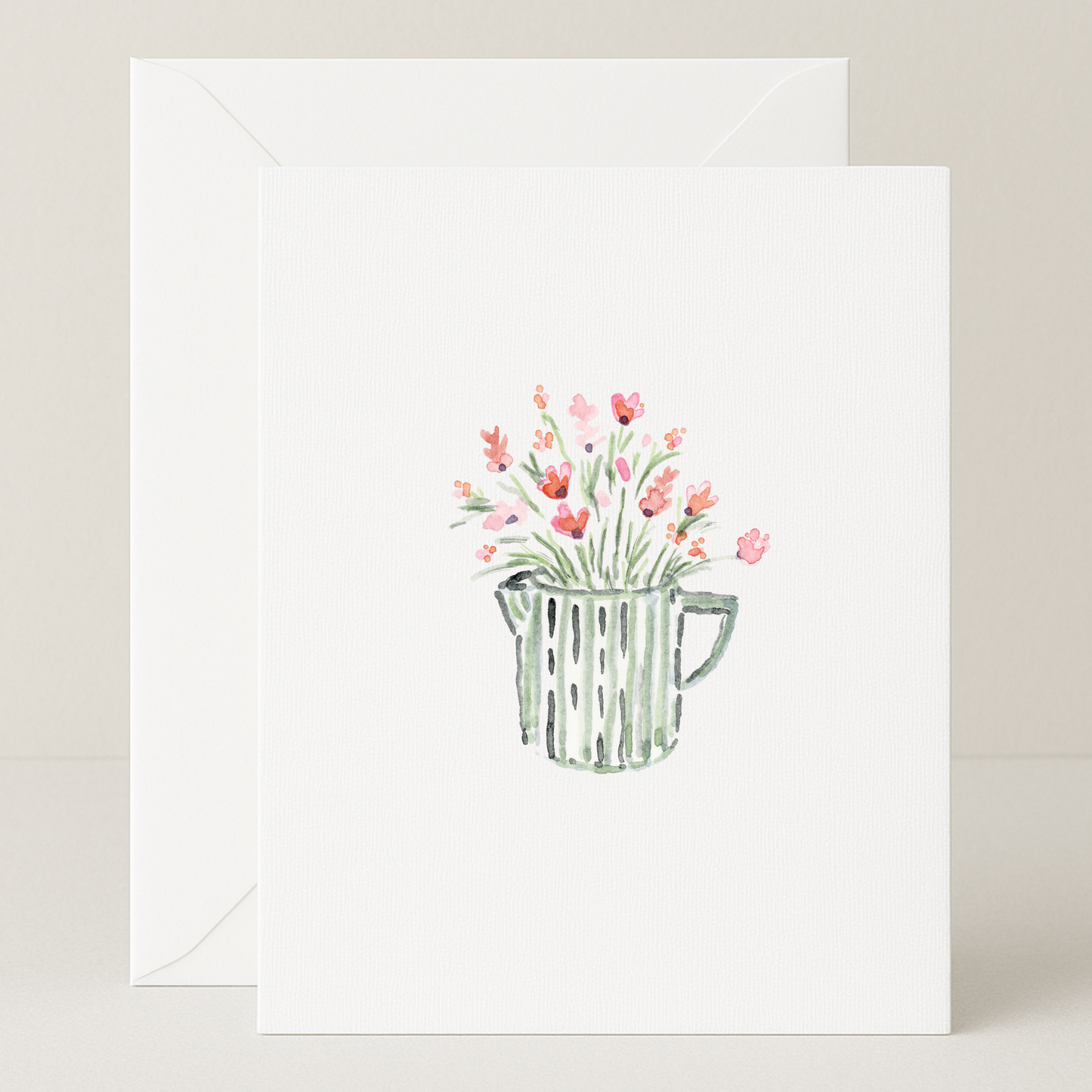 Blank Striped Vase Card
