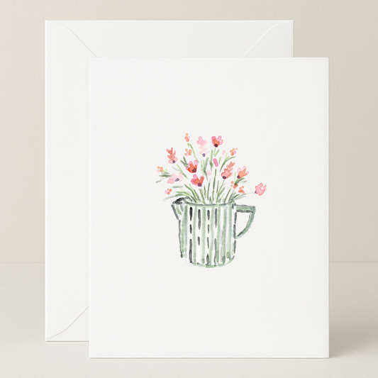 Blank Striped Vase Card