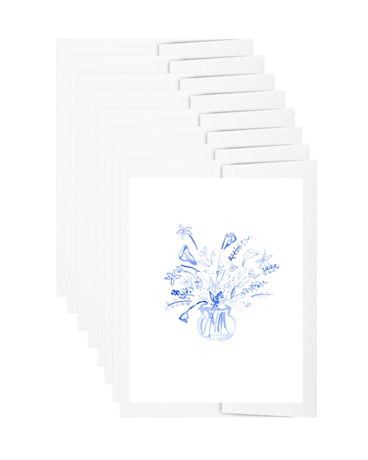 Blue Floral, 8 Count