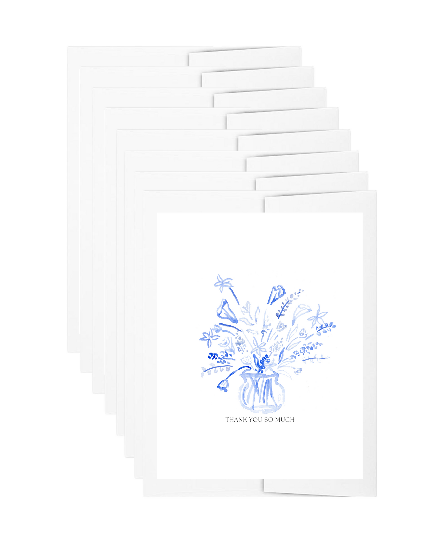 Blue Floral Thank You, 8 Count