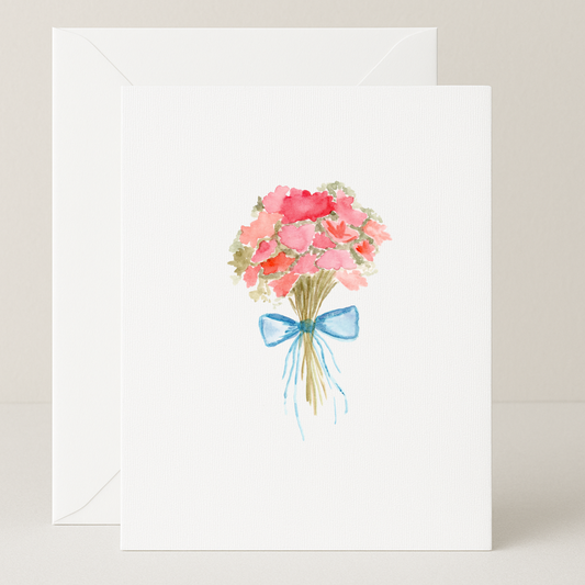 Blank Pink Heart Bouquet Card
